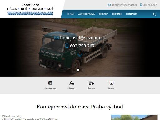 autodoprava, odvoz suti, směsného odpadu, pronájem kontejneru, prodej písku, drtě, kačírku, ondřejov, senohraby mnichovice, mirošovice