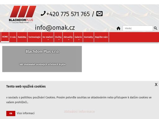 společnost blachdom plus s.r.o. představuje unikátní výrobní řadu omak line. jedná se o originální výrobní řadu ocelových střešních krytin jejichž design patří k velice oblíbeným na českém trhu a získává si stále více příznivců jak z řad odborné veřejnosti tak i z řad koncových zákazníků. výrobce nabízí komplexní střešní systém včetně veškerého příslušenství, který uspokojí i ty nejnáročnější zákazníky. 