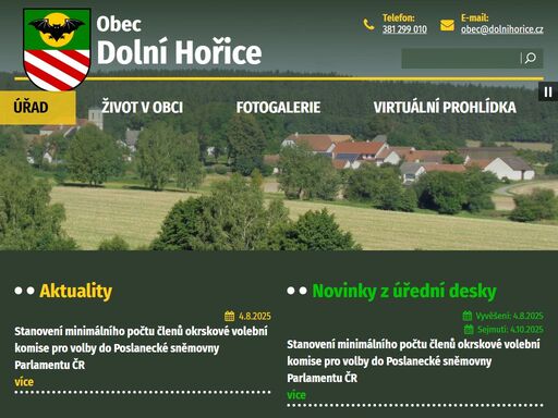 oficiální webové stránky obce dolní hořice