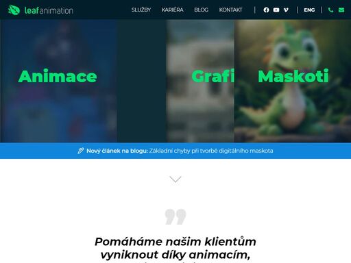 jsme animační studio v praze. tvoříme animace, grafiku a maskoty na míru, které posunou vaši značku dále. pomohli jsme alze, datartu, heurece i tipli, pomůžeme i vám.