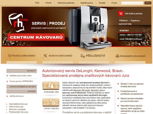 centrum kávovarů rh vending s.r.o. eshop, servis a prodej kávovarů delonghi, jura, saeco a dalších ve zlíně a otrokovicích