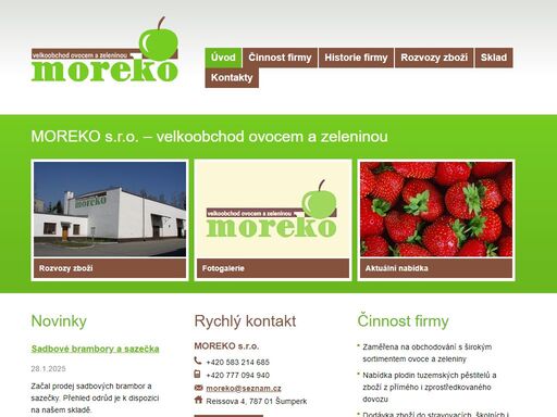 moreko s.r.o. – obchodování s širokým sortimentem ovoce a zeleniny.
