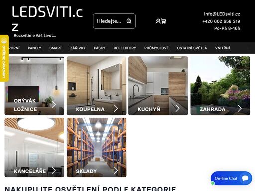 kvalitní led světla pro domácnosti, zahrady, kanceláře, haly, sklady i veřejné osvětlení. ?? více než 4000 svítidel v nabídce. ?? panely, zářivky, reflektory, lampy, lustry, led pásky, smart osvětlení za skvělé ceny a bez rizika. ?? až 60 dnů na vrácení zboží.