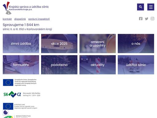 spravujeme a zajišťujeme údržbu pozemních komunikací ii. a iii. třídy a ostatních dopravních ploch v regionu v součinnosti s dodavateli, včetně příbuzné organizace údržby silnic karlovarského kraje. 