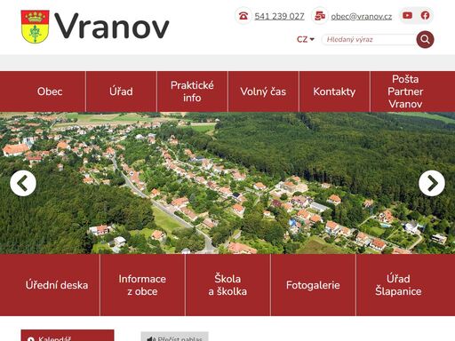 oficiální stránky obce vranov
