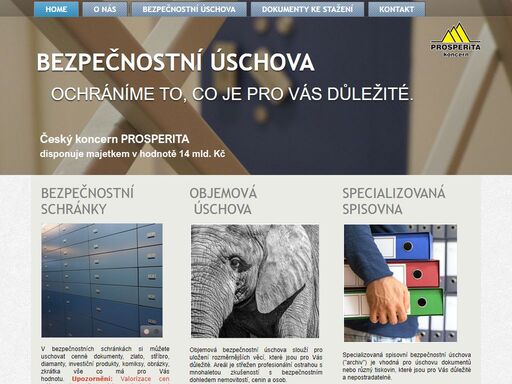 bezpečnostní úschova koncernu prosperita se zabývá specializovanou úschovou majetku s vysokým zabezpečením.