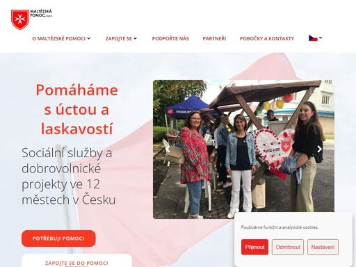 maltézská pomoc pomáhá dětem, rodinám, lidem s postižením a seniorům v nouzi. nabízí podporu, dobrovolnictví, péči a služby pro zlepšení jejich života.