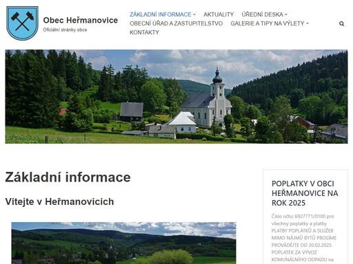 oficiální stránky obce heřmanovice