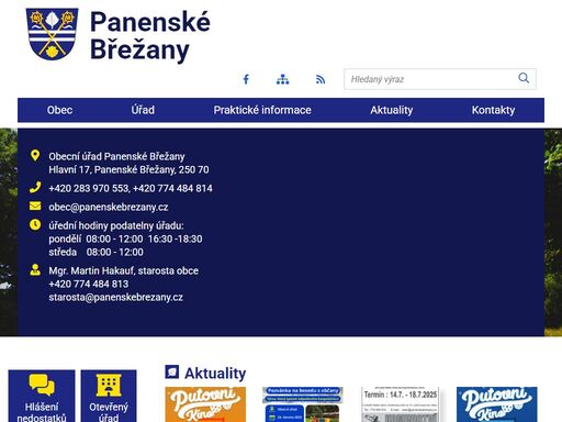 oficiální stránky obce panenské břežany