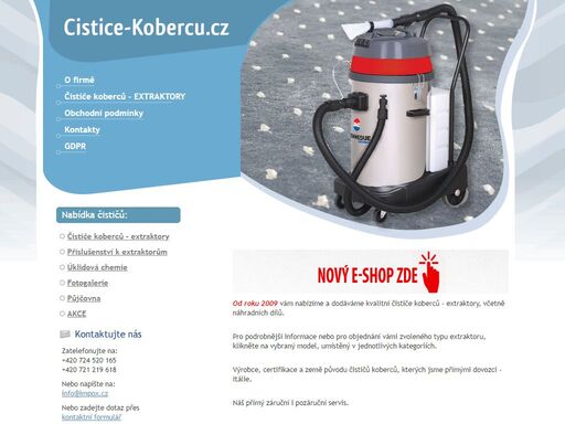  o firmě nabízíme kvalitní čističe koberců a čalounění pro profesionální i domácí použití. extraktory na koberce. profesionálni čističe koberců .servis čističe koberců