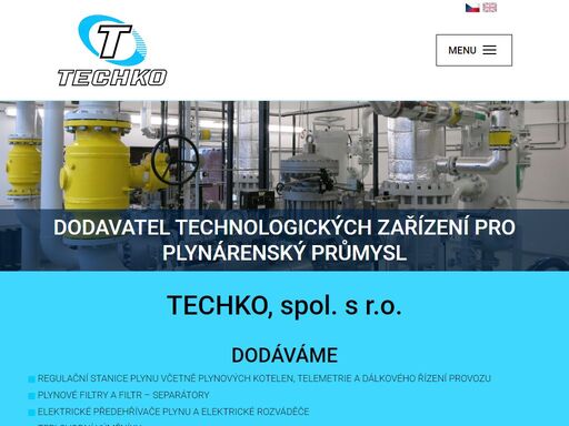 společnost techko, spol. s r.o. dodává kompletní sortiment v oblasti regulačních stanic plynu, včetně plynových kotelen, telemetrie či dálkového řízení provozu.