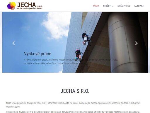    
   
   
   
jecha s.r.o.   
naše firma působí na trhu již od roku 2001. vzhledem k dlouholeté existenci máme nejen mnoho spokojených zákazníků, ale také...