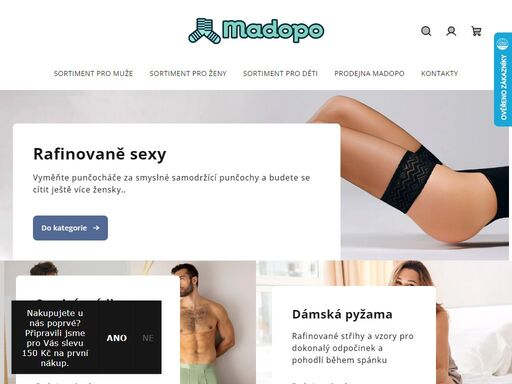 stylové oblečení pro celou rodinu najdete na madopo.cz. kvalitní ponožky, spodní prádlo, pyžama, punčochové zboží a sezónní doplňky. navštivte madopo.cz a objevte svůj jedinečný styl a pohodlí!