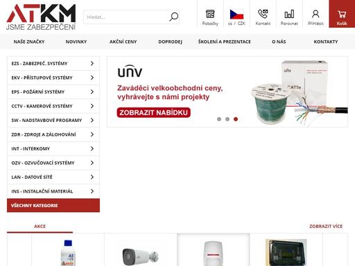 kamerové systémy hanwha, vivotek, uniview, provision, hikvision; pzts jablotron, texecom, tecnoalarm, optex, ajax; eps hochiki, nsc, fireray a další.