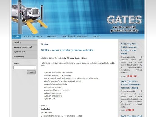 gates s.r.o - vybavení pneuservisů,vybavení autoservisů, revize zvedáků, montáže zvedáků