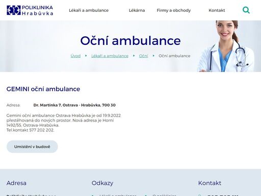 stránky soukromé polikliniky v ostravě - hrabůvce