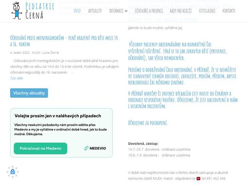 jsme ordinací poskytující zdravotní péči v oboru praktický lékař pro děti a dorost.