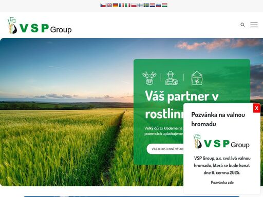 vsp group se zaměřuje na kovovýrobu, bioplynové stanice, rostlinnou a živočišnou výrobu.