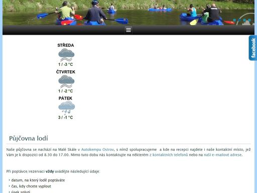 půjčovna lodí ostrov na malé skále.