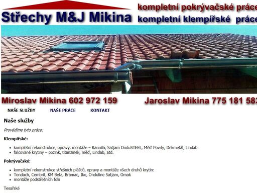 firma střechy m&j mikina zajistí pokrývačské, klempířské a tesařské práce v regionu litoměřice, ústí nad labem, praha.