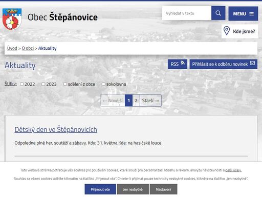štěpánovice se nachází na hlavní silničním tahu i/34, který spojuje české budějovice a třeboň. v nadmořské výšce 463 m.n.m. obec má v současnosti více než 900 obyvatel.