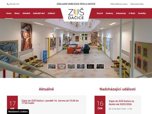 základní umělecká škola dačice má kapacitu 550 žáků a poskytuje vzdělávání v oboru hudebním, výtvarném, tanečním a literárně dramatickém.
