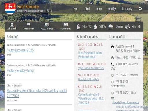 oficiální stránky obce pustá kamenice