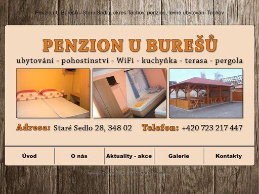 penzion u burešů ve starém sedle okres tachov nabízí ubytování v rodinném penzionu. pokoje jsou vybaveny sociálním zařízením. celoroční ubytování - dvoulůžkové, čtyřlůžkové pokoje a pětilůžkové dvoupokojové apartmá. wi-fi připjení v objektu.
