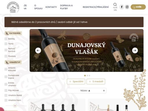 e-shop s kvalitními českými a moravskými víny od dunajovské kopce