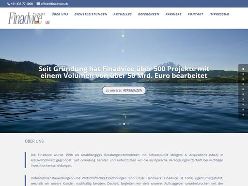 die finadvice wurde 1998 als unabhängiges beratungsunternehmen mit schwerpunkt mergers & acquisitions (m&a) in der versorgungswirtschaft gegründet.