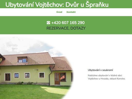 ubytování v rodinném domě (penzionu) v obci vojtěchov v klidné lokalitě s uzavřeným dvorem.