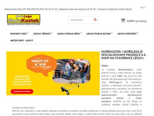lego eshop mořelega stavebnice pro kluky i holky ? skladem u nás ? nízké ceny ? do 24 hodin u vás ? široký sortiment ? přes 1300 výdejních míst - máme lego duplo, lego hry, lego školní tašky, lego láhve, lego hodinky, lego doplňky a lego díly. 