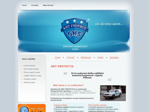 soukromá bezpečnostní agentura art protect®. poskytujeme kompletní rozsah služeb komerční bezpečnosti. disponujeme vlastním pultem centrální ochrany (pco). centrála v  příbrami a pobočky  pultu centrální ostrahy v dobříši, hořovicích, mníšku pod brdy a  březnici.