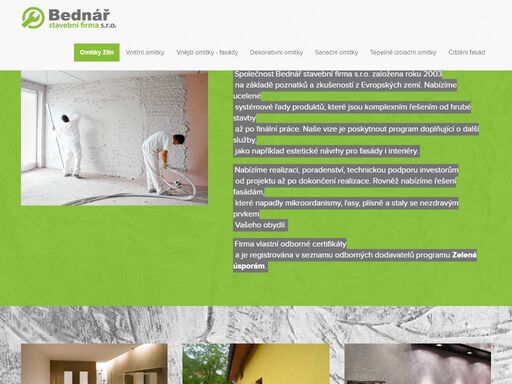 nabízíme realizaci, poradenství, technickou podporu investorům od projektu až po dokončení realizace. 
    rovněž nabízíme řešení fasádám, které napadly mikroordanismy, řasy, plísně a staly se nezdravým prvkem vašeho obydlí.