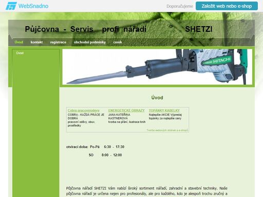 půjčovna  -  servis    profi  nářadí                  shetzi            