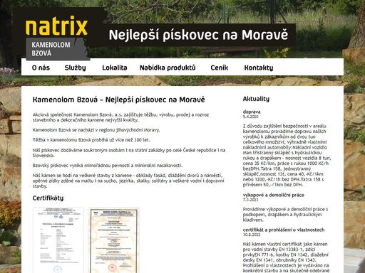 kamenolom bzová - nejlepší pískovec na moravě!
