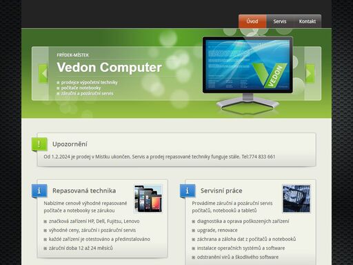 vedon computer s.r.o. prodejce výpočetní techniky a spotřebního materiálu ve frýdku-místku.