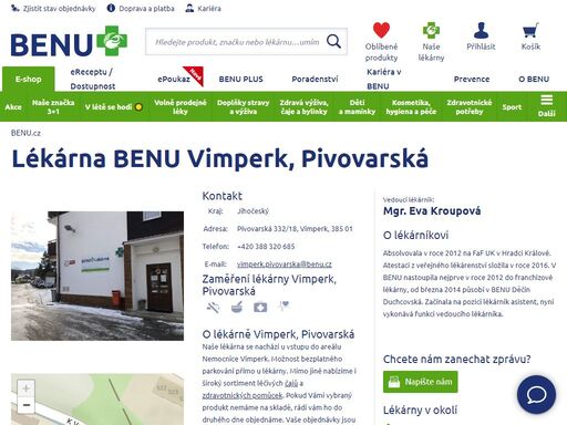 ?lékárna se nachází u vstupu do areálu nemocnice. možnost bezplatného parkování. mimo jiné nabízíme široký sortiment léčivých čajů a zdravotnických pomůcek.?