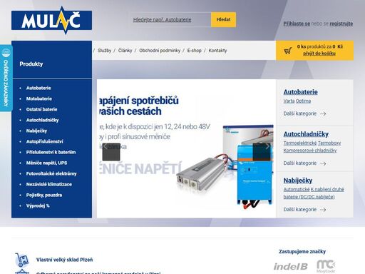 prodáváme autobaterie a motobaterie varta, optima a motobat. jsme dovozci a distributory značek victron energy, indel b, vitrifrigo, magcode, zyc ...