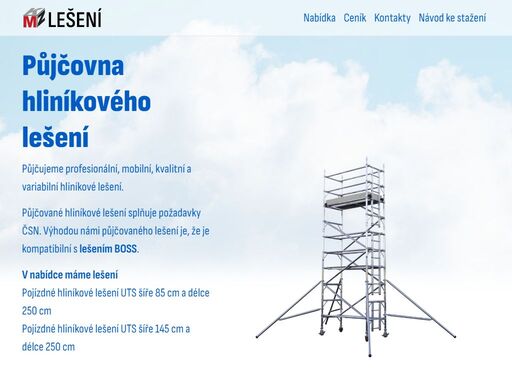 půjčovna hliníkového lešení. půjčujeme profesionální, mobilní, kvalitní a variabilní hliníkové lešení.