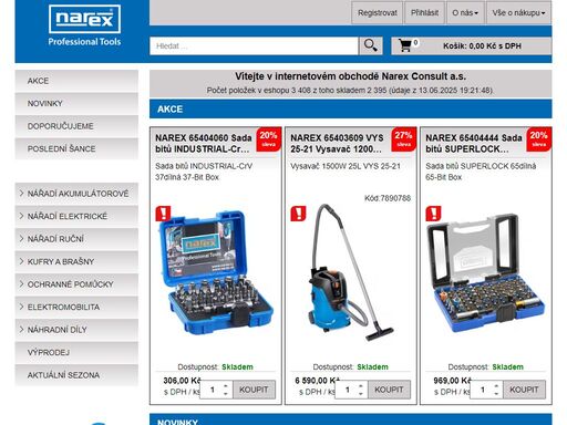 nabízíme výběr profesionálního elektrického a ručního nářadí české značky narex.