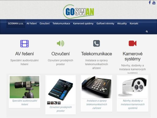 speciální audiovizuální řešení, návrhy, dodávky a instalace kamerových systémů, ozvučení prodejních prostor, instalace a opravy telekomunikačních zařízení
