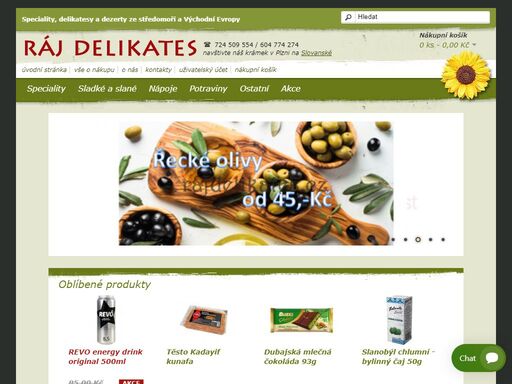 prodej orientální a arabské cukrovinky, východoevropské a jihoevropské speciality, středomořské delikatesy, dezerty a nápoje a další gurmánské lahůdky, ???????? ???????, ?????????? ????????