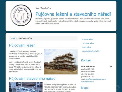 pronájem, půjčovna, půjčování lešení a stavebního nářadí.