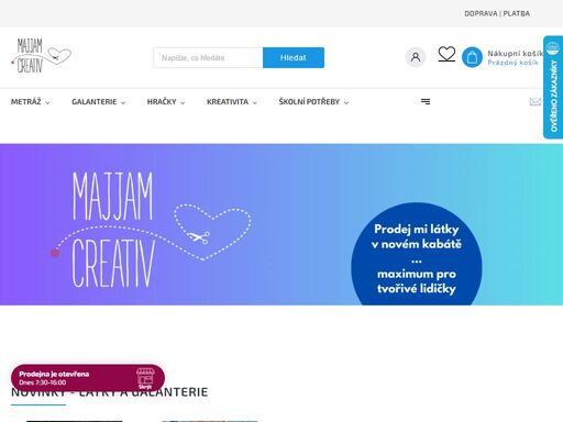 design a látky jsou naší vášní!. design, látky, šití, tvoření... je to to, co vás naplňuje? jestli ano, tak jste u nás správně. máme pro vás designové, potištěné teplákoviny, úplety, softshell, které můžete obratem jednoho kliknutí doplnit o jednobarevné látky, galanterii a závěrem to ukončit výběrem střihu z…