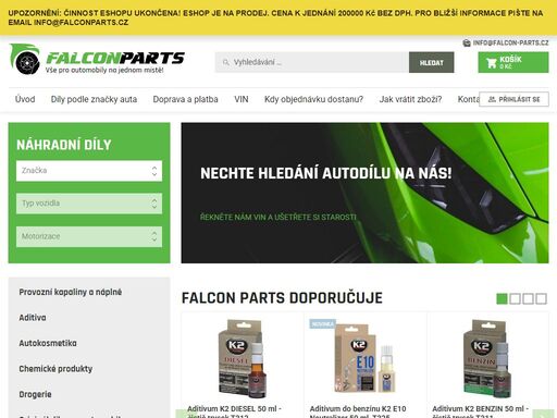 jsme pražský eshop s autodíly a příslušenstvím pro automobily a dodávky! expedujeme do dvou pracovních dnů! osobní odběr na praze 10. více info zde: