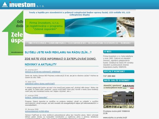 investom -  zateplování budov a velko a maloobchod stavební a průmyslová chemie, tmely a lepidla simson, led svítidla vo, led obrazovky