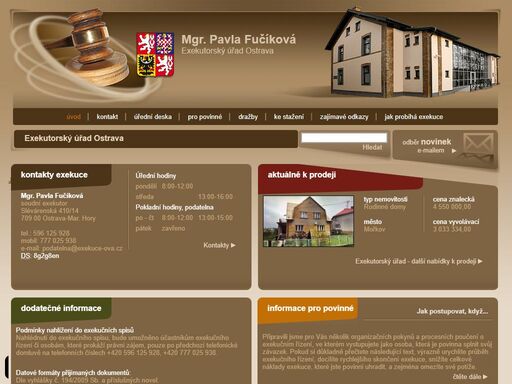exekutorský úřad v ostravě zajišťujeme exekuce i postup při zjišťování majetkových poměrů dlužníků a postihování.