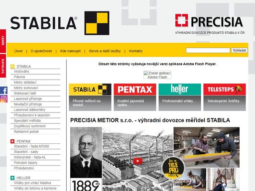 precisia metior, s.r.o. - výhradní dovozce měřící techniky stabila. dodavatel špičkové měřící techniky a profesionálního nářadí pro stavebnictví. zástupce značek stabila, telesteps, pentax a heller