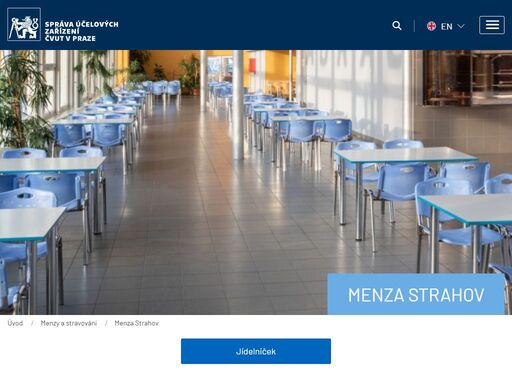 menza strahovmenza strahov se nachází přímo v areálu kolejí strahov. kromě studentů a zaměstnanců je hojně navštěvovaná i širokou veřejností. budova menzy je klimatizována a má bezbariérový přístup. v budově se nachází samoobslužná jídelna a salónek. v průběhu letních měsíců je možnost posezení na terase.